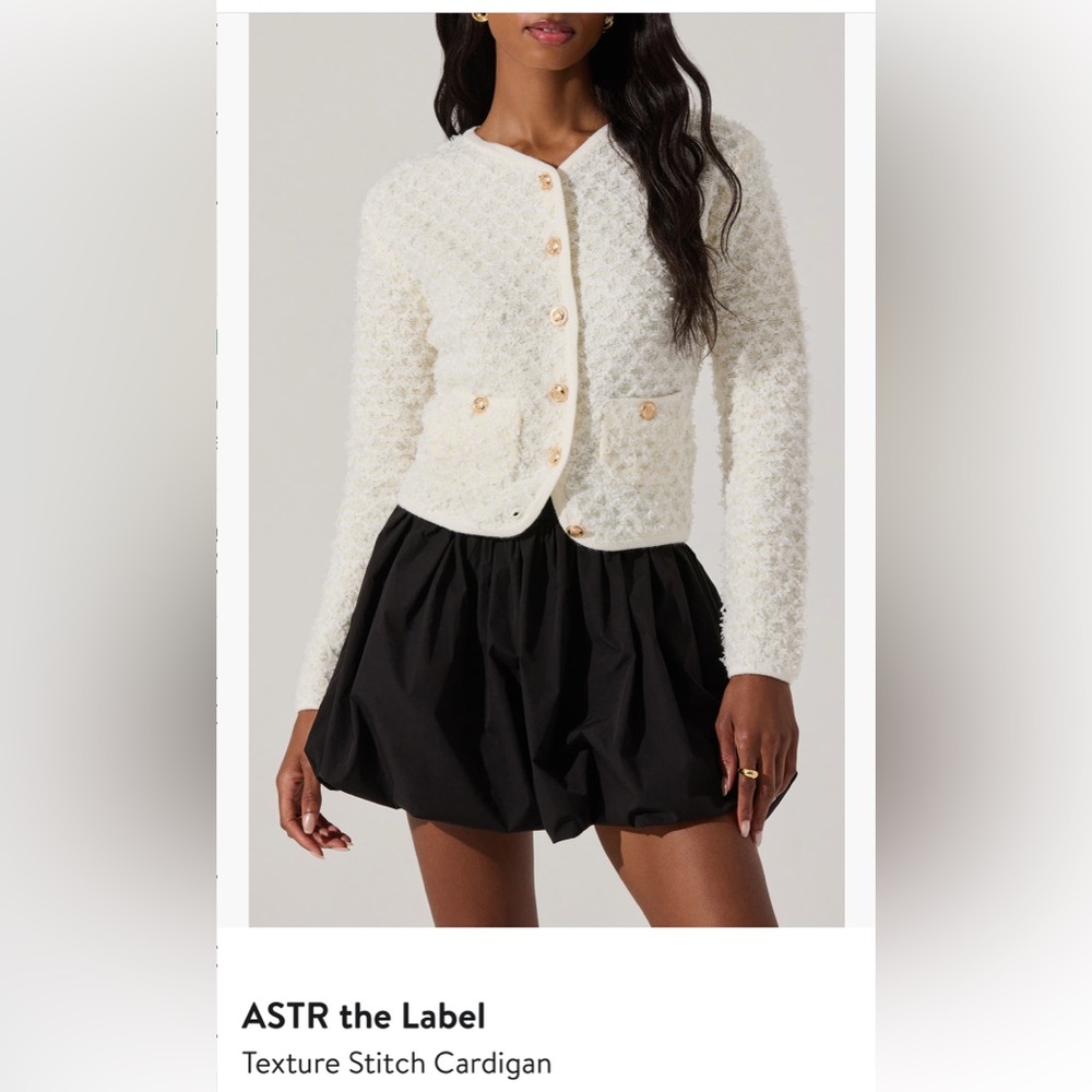 ASTR Off White Textured Cardigan